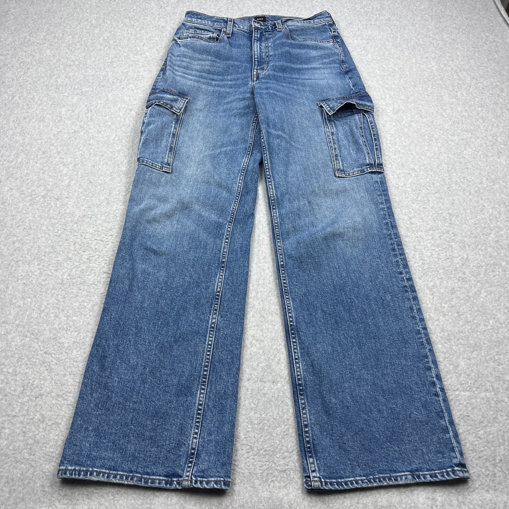 Edwin Cargo Jeans Women's 30 Blue‎ Space Relaxed Straight Utility Denim USA Made